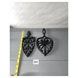 VTG CAST IRON TRIVETS (2), J.ZH., 1955, OPENWORK