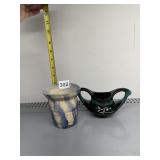 2 GLAZED POTTERY PIECES
