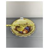 CERAMIC DECORATIVE PLATE, HAND PAINTED FRUIT