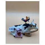 COWPARADE "MIXED PLATE BLUES" COW FIGURINE,