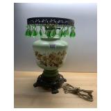 VTG 1967 TABLE LAMP, ORNATE METAL BASE, PAINTED