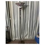 TIFFANY STYLE FLOOR LAMP, STAINED GLASS FLORAL