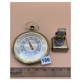 VTG BRASS-TONE POCKET THERMOMETER MADE IN FRANCE,