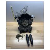 POPO CUCKOO CLOCK, MADE IN JAPAN, CARVED WOOD,
