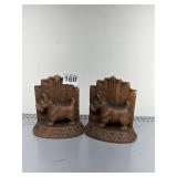 WOOD-TONE COMPOSITE SCOTTIE DOG BOOKENDS, ART