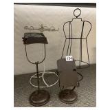WIRE DRESS FORMS, BLACK AND WHITE, ONE W/ JEWELRY
