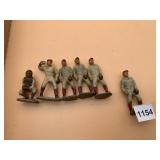 VTG PAINTED METAL BASEBALL PLAYER FIGURES (6).