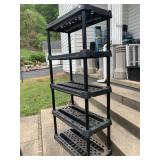 BLACK PLASTIC UTILITY SHELVING UNIT, MULTI-TIER