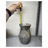 VTG POTTERY VASE W/ ORGANIC PATTERN & ETCHED