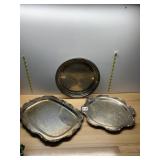 AMC, TOWLE SILVERPLATE SERVING TRAYS, ASSORTED