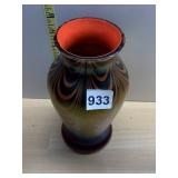 IRIDESCENT ART GLASS VASE, SWIRLED PATTERN,