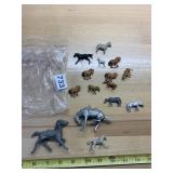 VTG MINIATURE HORSE FIGURINES, METAL-TONE &