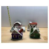 VINTAGE CHRISTMAS GLITTER HOUSES, PAPERBOARD LOG
