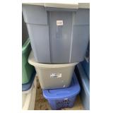 RUBBERMAID PLASTIC STORAGE TOTES, ASSORTED