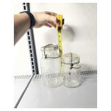 BALL & ATLAS VTG GLASS WIRE-BAIL CANNING JARS,