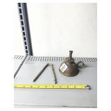 VINTAGE METAL OIL LAMP, DECORATIVE METAL
