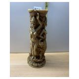 PATINATED RESIN FIGURAL VASE, MYTHOLOGICAL RELIEF