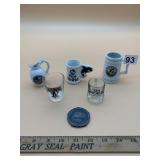 SEA WORLD SOUVENIR CERAMIC & GLASS MINI MUGS,