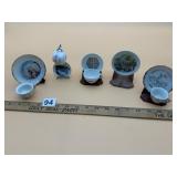 ASSORTED MINIATURE PORCELAIN SOUVENIR TEACUPS,