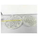 PR OF PRESSED GLASS STARBURST SERVING PLATTERS,