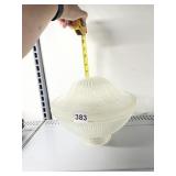 REEDED TRANSLUCENT PLASTIC LIGHT FIXTURE SHADE.