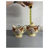 JAPANESE PORCELAIN SUGAR BOWL & CREAMER SET,