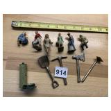 VTG PAINTED METAL FIGURINES, MINATURE METAL