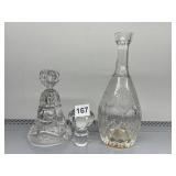 10.5" H GLASS DECANTER W/ STOPPER, HAPPY