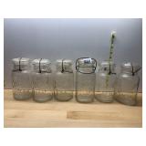 BALL & ATLAS VTG GLASS CANNING JARS W/ BAIL