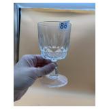 PRESSED GLASS STEMMED DRINKING GLASSES, DIAMOND