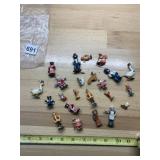 VTG PAINTED METAL FIGURINES, PEOPLE AND ANIMALS.