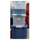 STERILITE 45 GALLON PLASTIC STORAGE TOTE W/ BLUE