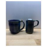 HANDMADE CERAMIC MUGS, DARK BLUE GLAZE (2).