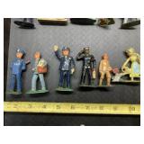 VTG CAST IRON FIGURINES, HAND-PAINTED,