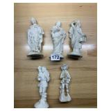 UNGLAZED CERAMIC FIGURES, BISQUE FINISH, ASSORTED