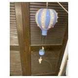 BLUE & WHITE STRIPED HOT AIR BALLOON ILLUMINATED