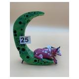 COWPARADE MOOON DREAMS FIGURINE, RED/WHITE COW ON