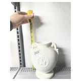 STANGL POTTERY URN, DOUBLE HANDLES, EMBOSSED