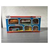 BLUE-BOX NO. 77061 SERVICE STATION TOY SET, NIB.
