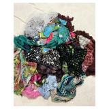 LOT OF VTG SCARVES, ASSORTED WEIGHTS AND STYLES