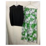 60S HANDMADE SKIRT AND KNIT TOP EST SIZE M