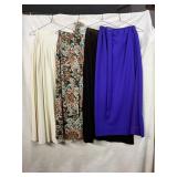 VTG LONG SKIRTS, VELVET & POLYESTER, ASSORTED