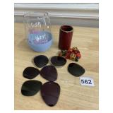 HENRI DE PARIS LENSES, WINE GLASS, GAMING DICE,
