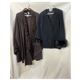 VTG OLEG CASSINI FUR TRIM COAT EST SIZE M/L,