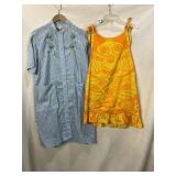 VTG 60S HOUSE COAT AND TIKI MINI DRESS EST SIZE M