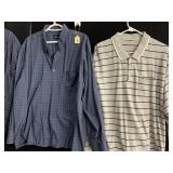 MUNSINGWEAR STRIPED POLO, HAGGAR NO IRON