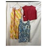 EARLY 60S TOPS & DRESS, HANDMADE, EST SIZE S/M,