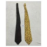 YVES SAINT LAURENT & PINK LONDON SILK TIES