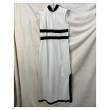 60S MAXI DRESS WITH VELVET TRIM EST SIZE S/M