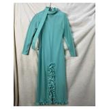 70S RIBBED MAXI DRESS WITH BELT, UNION MADE, EST